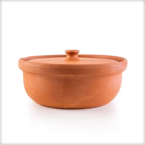 luksyol clay pot for cooking, large pot, big pots for cooking, handmade cookware, cooking pot, terracotta pot, terracotta casserole, unglazed clay pots for cooking, dutch oven pot with lid 11.8 inches