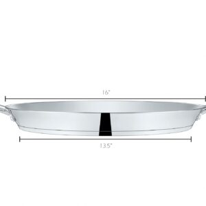 Concord Premium Stainless Steel Paella Pan with Heavy Duty Triply Bottom (16" (40 CM))