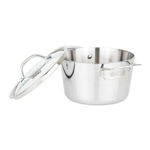 Viking Culinary Contemporary 3-Ply Stainless Steel Soup Pot, 3.4 Quart, Includes Glass Lid, Dishwasher, Oven Safe, Works on All Cooktops including Induction