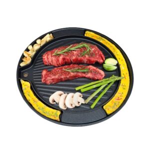 upit korean bbq egg grill pan, even heating and easy to clean, perfect for pork belly