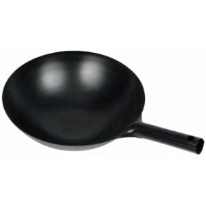 winco chinese wok with integral handle, 14-inch, black