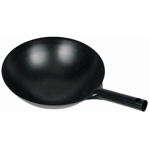 Winco Chinese Wok with Integral Handle, 14-Inch, Black