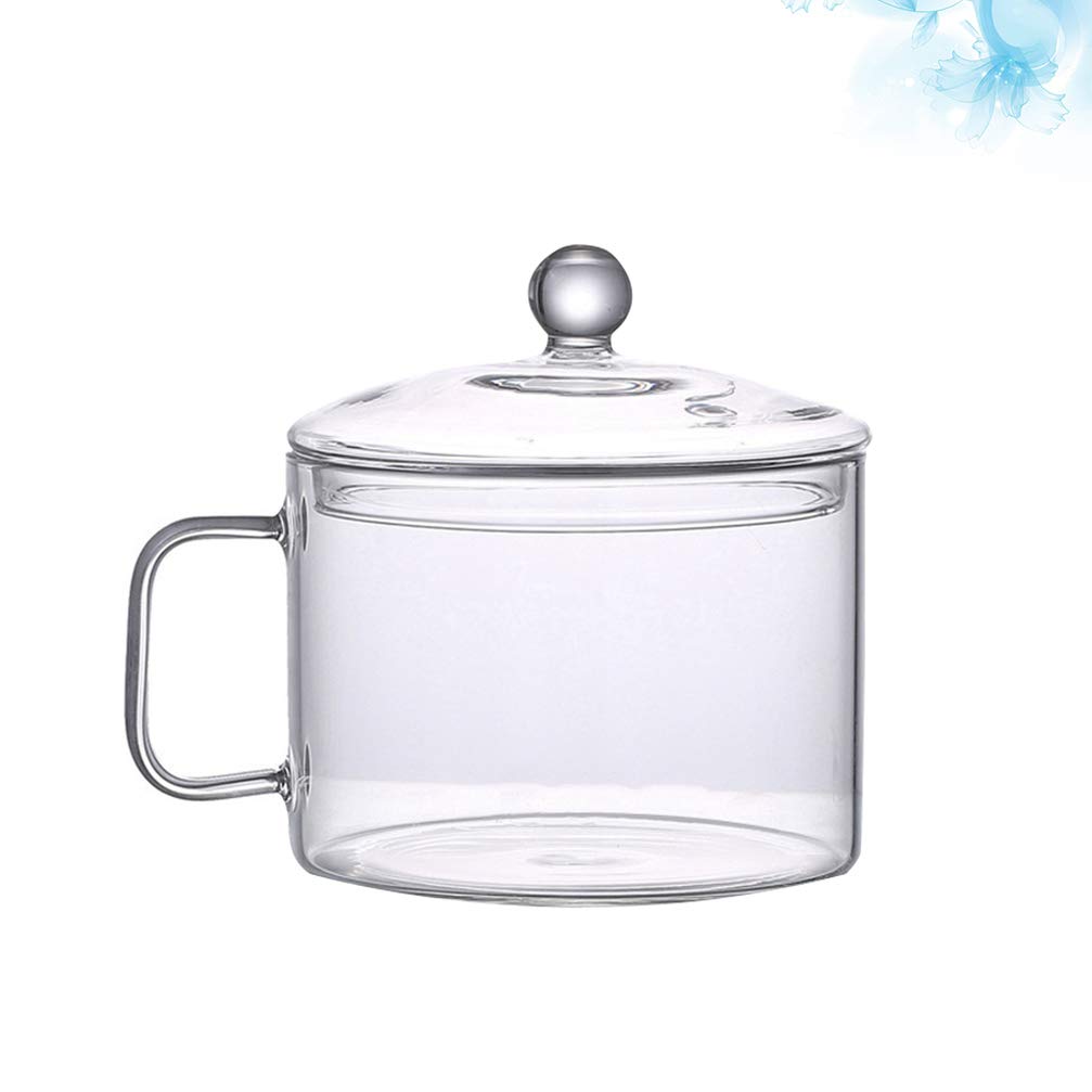 64 OZ Glass Cooking Pot Glass Saucepan with Cover Heat Resistant Simmer Pot for Stovetop Stew Pot for Pasta Noodle Soup Milk