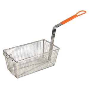 winco fry basket with orange handle medium , 12" x 6.5" x 5.25"