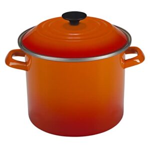 Le Creuset Enamel On Steel Stockpot, 8 qt., Flame