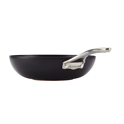 Anolon Nouvelle Copper Hard Anodized Nonstick Wok/Stir Fry Pan/Wok Pan - 12 Inch, Onyx Black