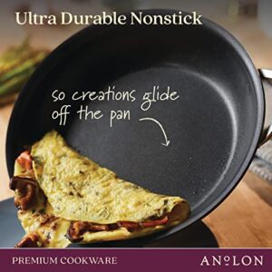 Anolon Nouvelle Copper Hard Anodized Nonstick Wok/Stir Fry Pan/Wok Pan - 12 Inch, Onyx Black