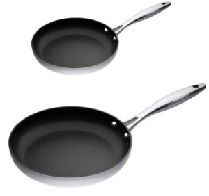scanpan ctx stainless steel-aluminum 8 and 10.25 inch 2-piece fry pan set - 65202600