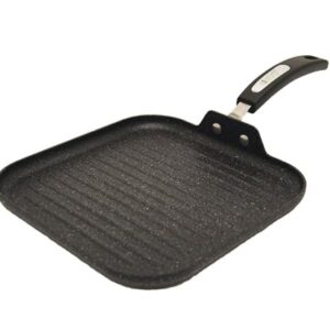 THE ROCK by Starfrit 10" Grill Pan with Bakelite Handle, Black