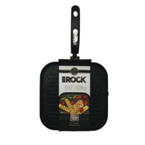 THE ROCK by Starfrit 10" Grill Pan with Bakelite Handle, Black