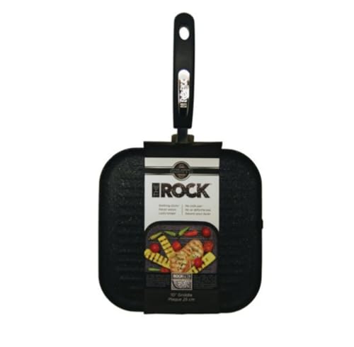 THE ROCK by Starfrit 10" Grill Pan with Bakelite Handle, Black