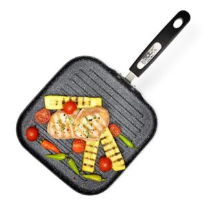 THE ROCK by Starfrit 10" Grill Pan with Bakelite Handle, Black