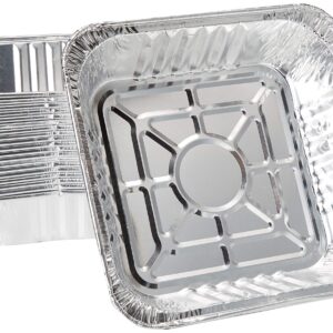 10" x 10" Strong Aluminum Square -Poultry- Baking Pans (Pack of 20) – Great For Transporting - Disposable Silver Foil Cooking Tins - Ideal for Poultry, Coffee Cakes,