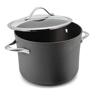 calphalon contemporary hard-anodized aluminum nonstick cookware, stock pot, 8-quart, black