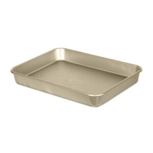 glad baking pan nonstick - oblong metal dish for cake and lasagna - heavy duty carbon steel bakeware, medium