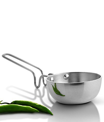 DBY Aluminum Tadka Frying Pan Spice Heating Pan Tadka Pan with Long Handle Spice Roasting Tadka Pan Vagharia for Home Hotel Restaurant Tadka Pan for saag dal kadhi dhokla