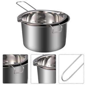 EXCEART 1 Set Double Boiler Pot Stainless Steel Water Boiling Melting Pot with Dual Pour Spout for Candle Butter Chocolate Cheese Caramel 400ml