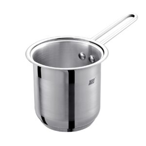 Premium 18/10 Stainless Steel Stockpot Milk Pan with Glass Lid,1.6-Quart Sauce Pan Professional Cooking Pot Cookware with Long Heatproof Handle,Easy Clean & Dishwasher Safe