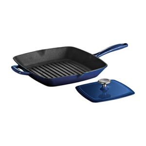 tramontina grill pan with press enameled cast iron 11-inch, gradated cobalt, 80131/064ds