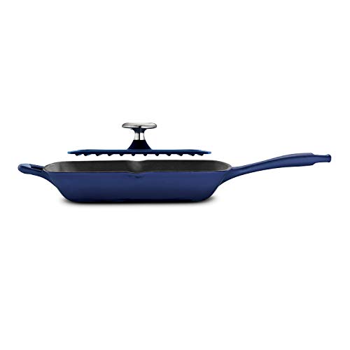 Tramontina Grill Pan with Press Enameled Cast Iron 11-Inch, Gradated Cobalt, 80131/064DS