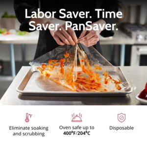 PanSaver ECO Pan Liners for Easy Clean Up - Ovenable up to 400F (Half Pan Medium and Deep Pan Liner - 14 x 23 IN)