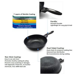 Dream Chef Marble Coated Cast Aluminum Non Stick Frying Wok (30cm / 12 Inch)