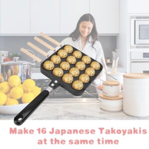 Non-stick Takoyaki grill pan Non-rusty Takoyaki Pan with Baking Needle, Even Heat Conduction- Easy to Demold and -Takoyaki Plate Takoyaki Maker Takoyaki Pan, Support Gas/Electric