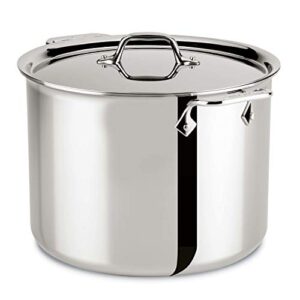all-clad 4512 stainless steel tri-ply bonded stockpot with lid / cookware, 12-quart, silver