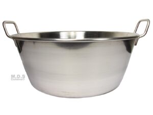 cazo stainless steel large 16" heavy duty caso para carnitas acero inoxidable- flat surface