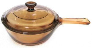 corning amber vision visions 0.5 l saucepan with lid -- as shown