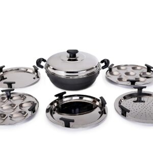 Vinod Multi Kadhai (Hard Anodized) - Idli Maker, Dhokla Maker, 26 cm Kadai