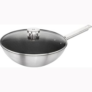 zwilling joy plus 12-inch stainless steel nonstick wok with lid
