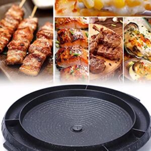 MILANGE Korean BBQ Grill Pan 14.17" Non-stick Medical Stone Coating Surface Barbecue Grill plate Smokeless Stovetop Scratch-Resistant Multi Pan for Indoor and Outdoor Use