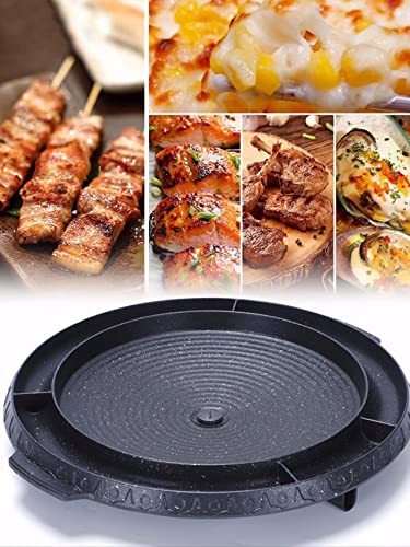 MILANGE Korean BBQ Grill Pan 14.17" Non-stick Medical Stone Coating Surface Barbecue Grill plate Smokeless Stovetop Scratch-Resistant Multi Pan for Indoor and Outdoor Use