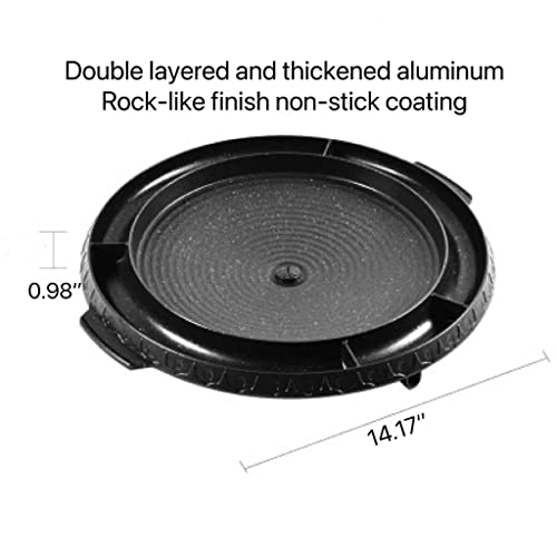 MILANGE Korean BBQ Grill Pan 14.17" Non-stick Medical Stone Coating Surface Barbecue Grill plate Smokeless Stovetop Scratch-Resistant Multi Pan for Indoor and Outdoor Use