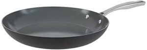 bialetti 11.75" ceramic pro non-stick hard anodized aluminum frying pan, gray