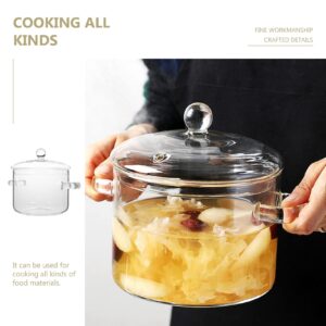 64 oz Glass Pots For Cooking On Stove Soup Pot Glass Saucepan With Covers Stovetop Cooking Pot Noodle Cooker Pot With Double Handle For Pasta Noodle Milk 1900ml