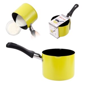 mini saucepan, 0.5qt green nonstick butter warmer with handle 2 pour spouts multi milk pot stockpot practical small melting pot valentine's day gift