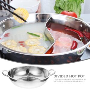 CALLARON Shabu Shabu Yuanyang Hot Pot 28CM Stainless Steel Hot Pot Divided Hot Pot For Electric Induction Cooktop Gas Stove