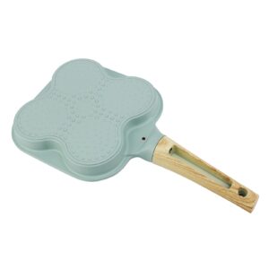 DAFEIKE 4 Egg Frying Pan Nonstick Omelet Pan Ceramic Mini Egg Pancake Pan Non Stick Aluminum Skillet, Green