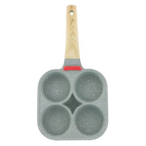 DAFEIKE 4 Egg Frying Pan Nonstick Omelet Pan Ceramic Mini Egg Pancake Pan Non Stick Aluminum Skillet, Green