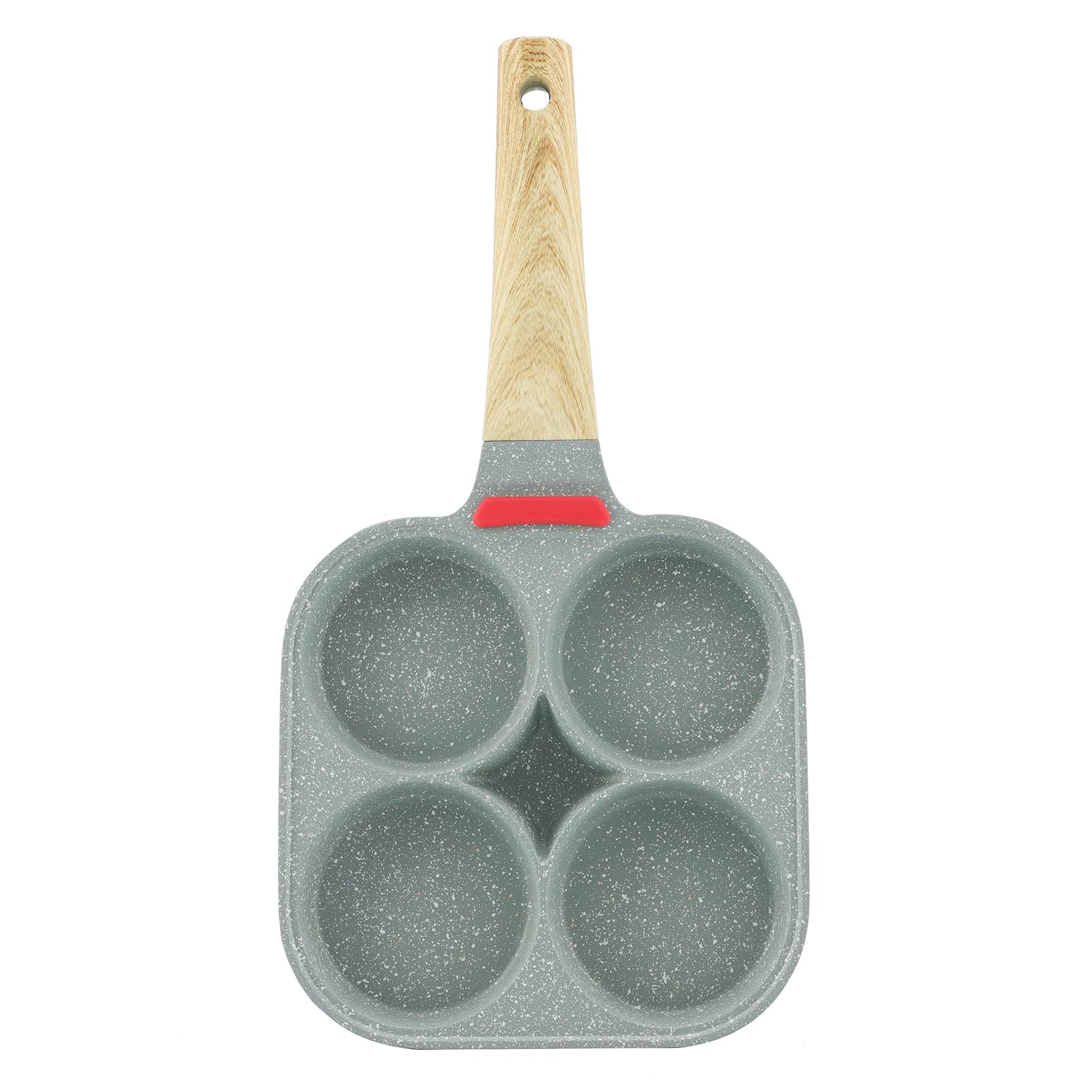 DAFEIKE 4 Egg Frying Pan Nonstick Omelet Pan Ceramic Mini Egg Pancake Pan Non Stick Aluminum Skillet, Green