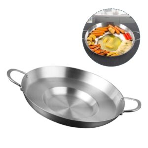 Hemoton Comal Cazo Stainless Steel Concave Comal para Tacos Heavy Duty Outdoors Cazo Griddle Fryer Cookware Wok Pan Fry Pans Chicharron Deep Frying Bowl Cookware Para Carnitas 38cm/15