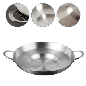 Hemoton Comal Cazo Stainless Steel Concave Comal para Tacos Heavy Duty Outdoors Cazo Griddle Fryer Cookware Wok Pan Fry Pans Chicharron Deep Frying Bowl Cookware Para Carnitas 38cm/15