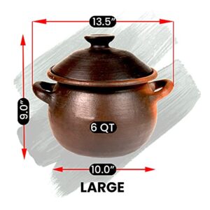 Ancient Cookware® Pomaireware™ Clay Round Pot, Large, 6 Quart Brown