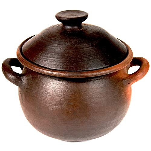 Ancient Cookware® Pomaireware™ Clay Round Pot, Large, 6 Quart Brown