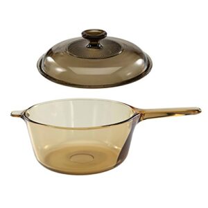 corning vision amber 2.5l covered sauce pan with lid