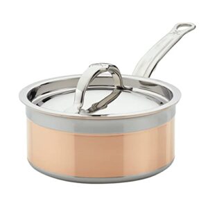 hestan - copperbond collection - 100% pure copper sauce pan, induction cooktop compatible, 1.5 quart