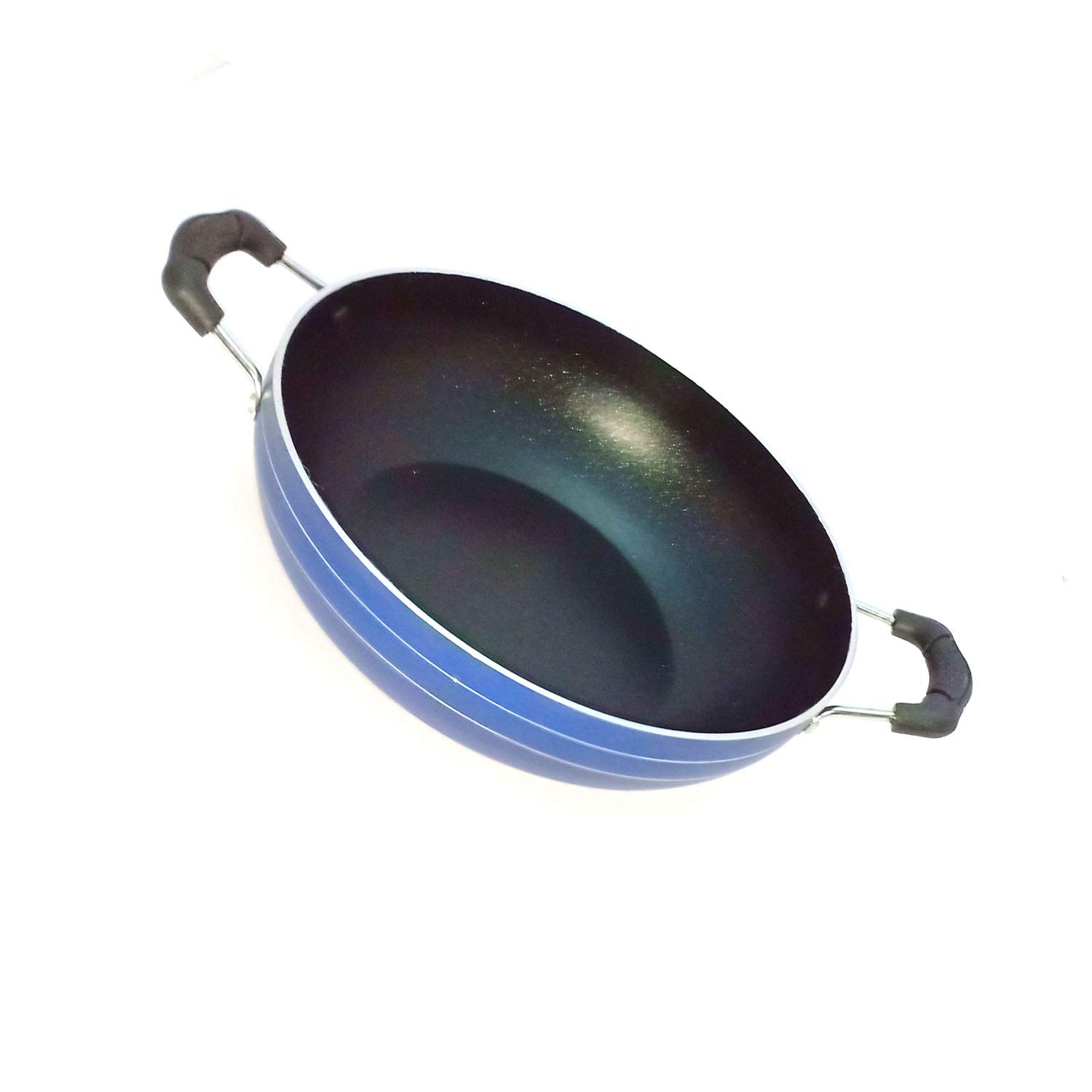 Induction Base Deep Kadai Non-Stick Aluminium Kadhai Deep Fry Pan Nonstick 2.2 litre Kadhai with Glass Lid 240 mm 9.5 Inches(Induction and Gas Compatible)