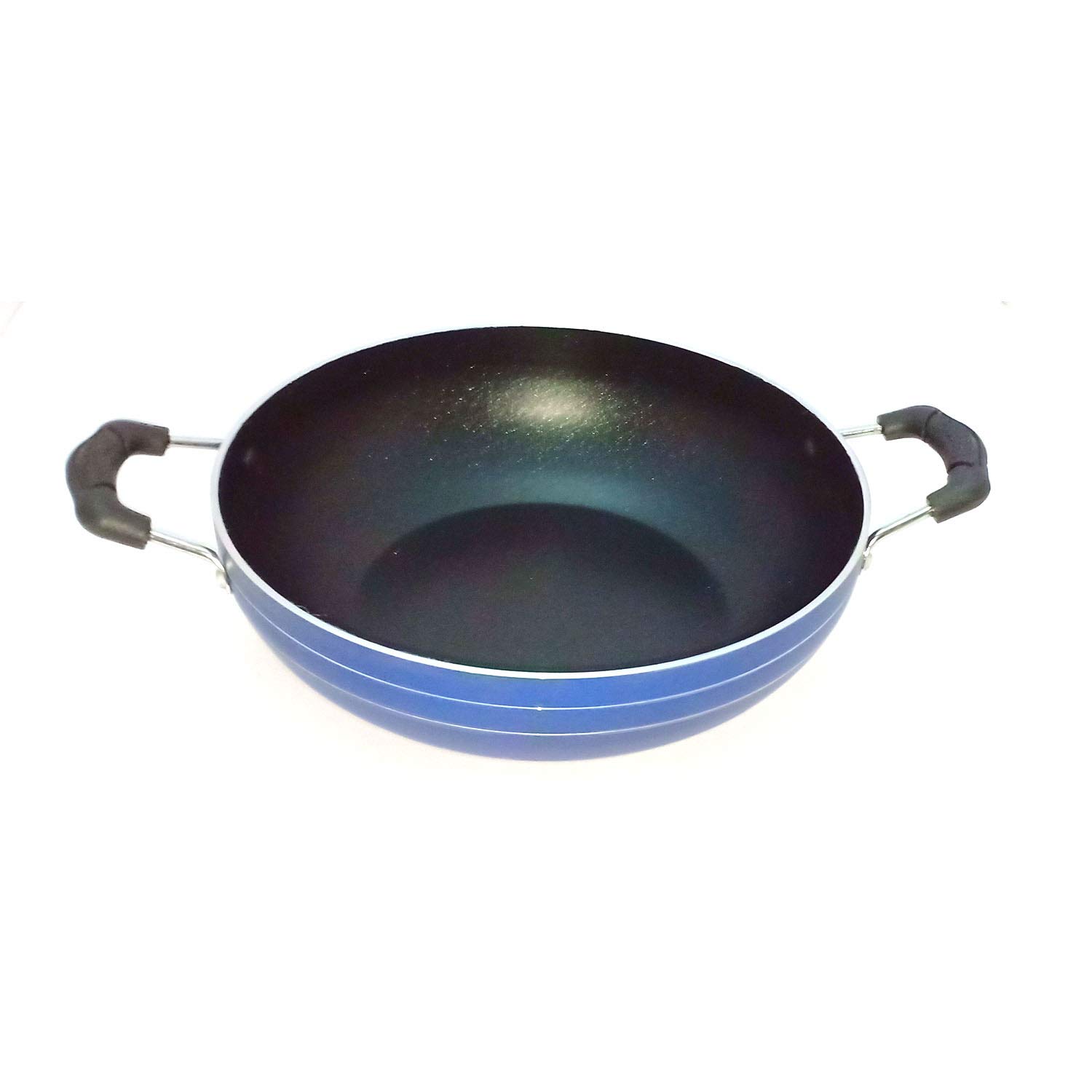 Induction Base Deep Kadai Non-Stick Aluminium Kadhai Deep Fry Pan Nonstick 2.2 litre Kadhai with Glass Lid 240 mm 9.5 Inches(Induction and Gas Compatible)